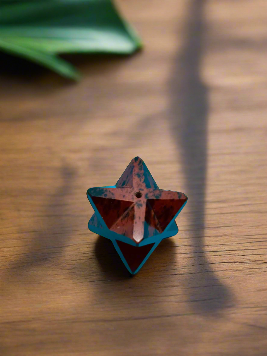 Merkaba mahagony obsidian incense holder