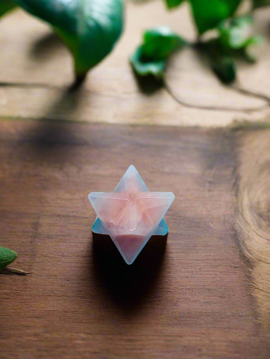 Merkaba Rose Quartz Incense holder