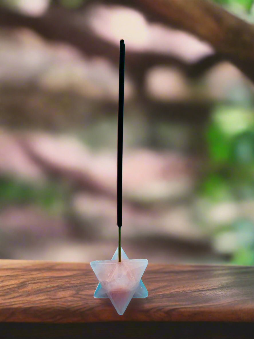 Merkaba Rose Quartz Incense holder