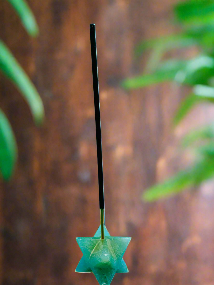 Merkaba Green aventurine incense holder