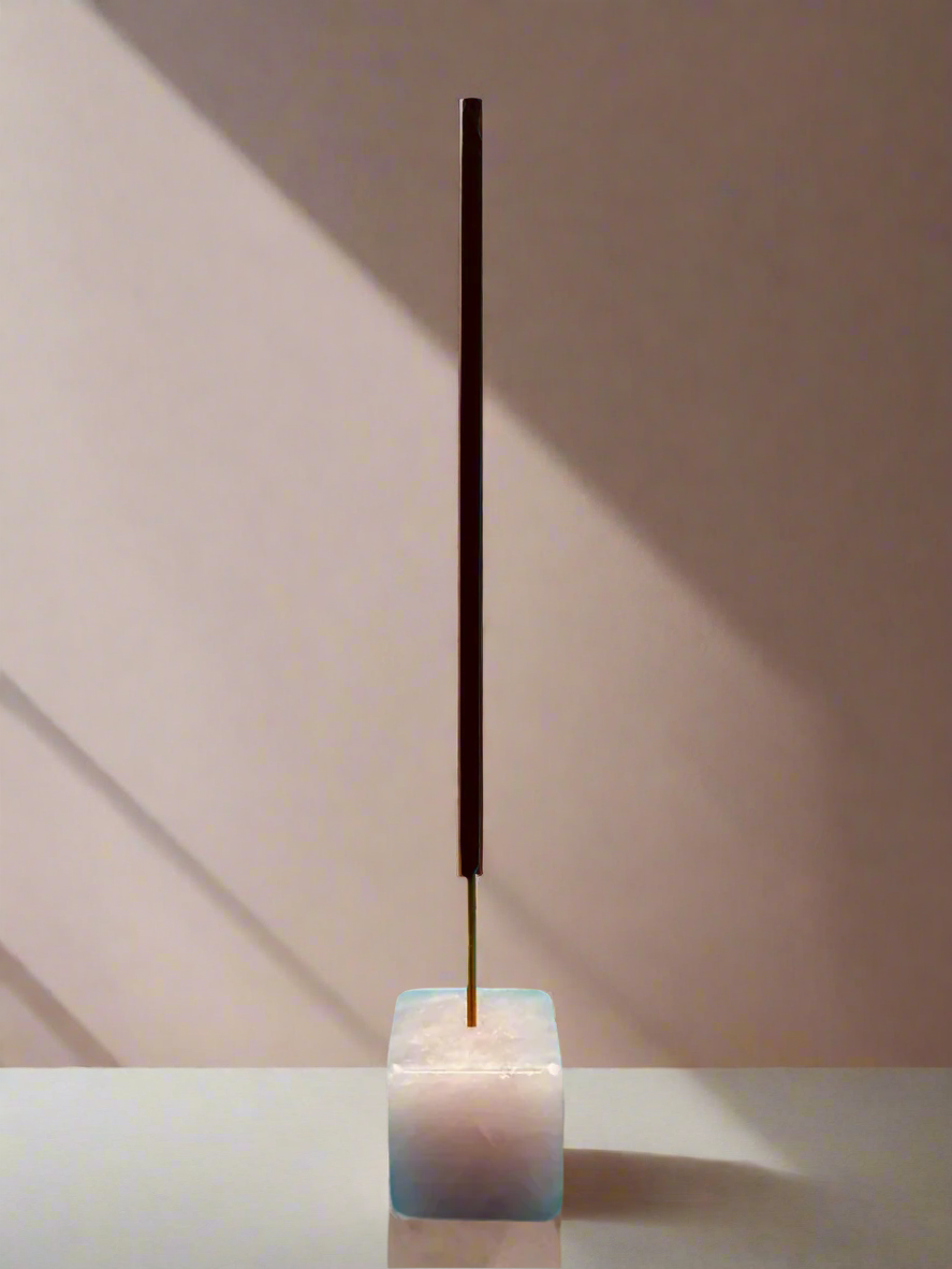 Tumbler Square Rose Quartz Incense Holder