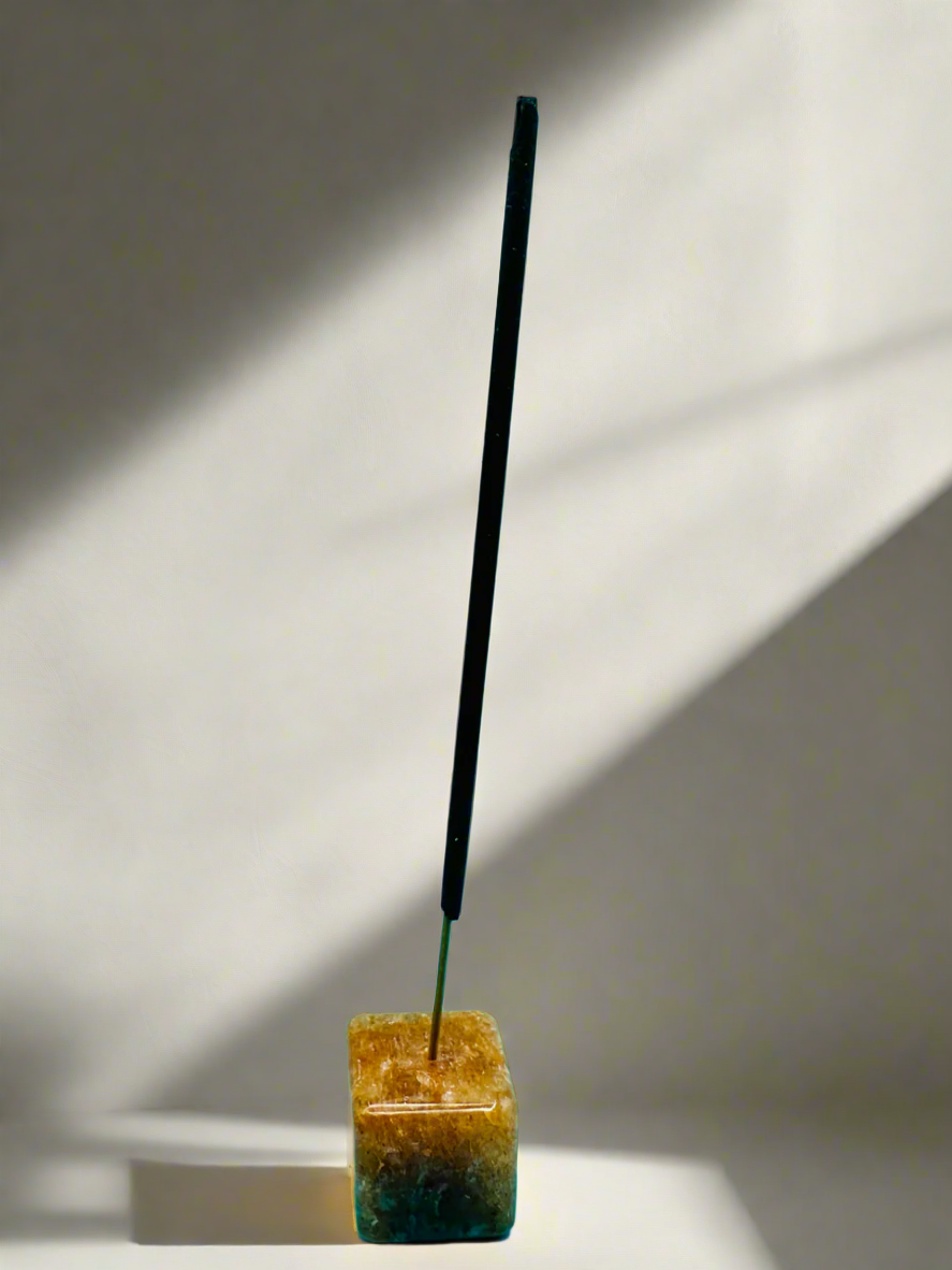 Tumbler Square Citrine quartz Incense holder
