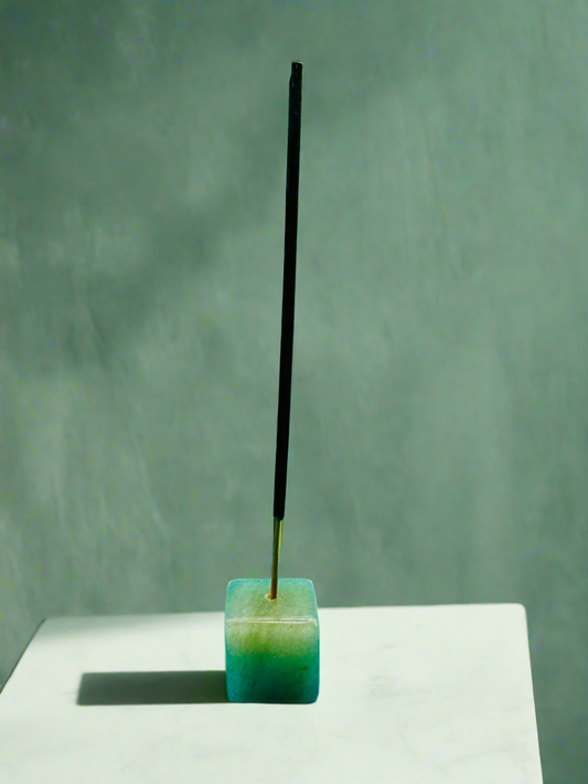Tumbler Square green aventurine Incense holder
