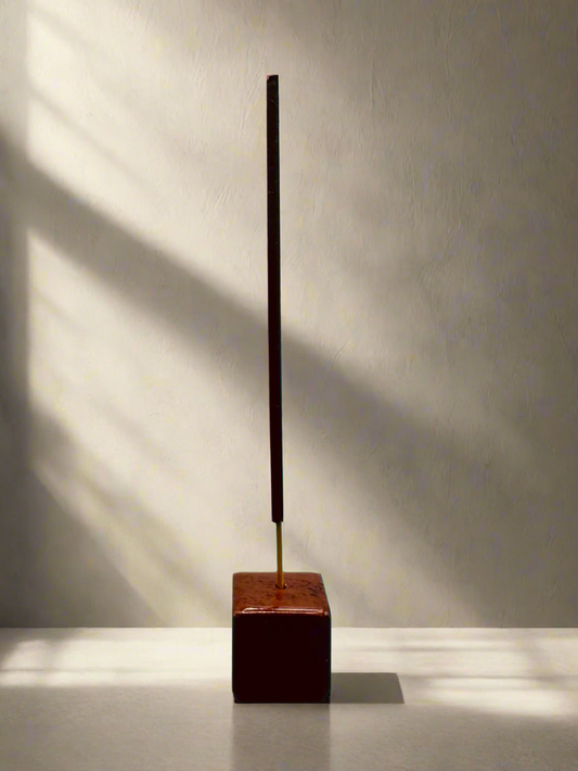 Tumbler square Mahagoni Obsidian Incense holder